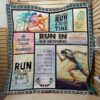 Running In Morning Running Quilt Blanket  Quilt
